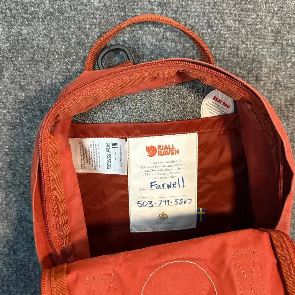 Fjallraven Kanken Mini Backpack Spicy Orange Small Travel Daypack Book Bag OS
